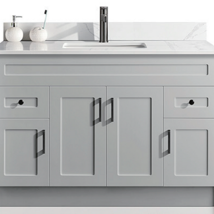 Double Drawers and 4 Doors Painted HDF Vanity
