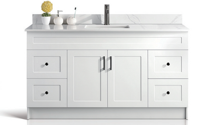 Double Doors and 4 Drawers Painted HDF Vanity