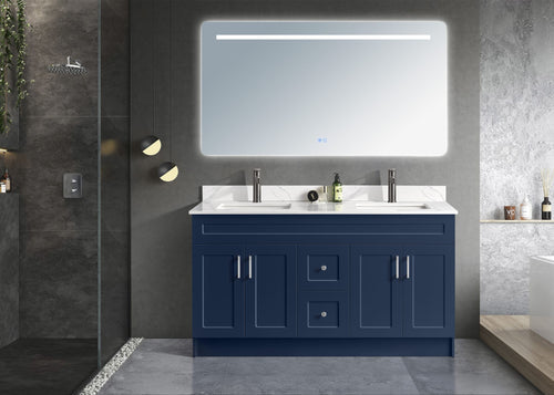 Double Sink 2 Drawers and 4 Doors Painted HDF Vanity