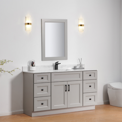 Solid Wood Vanity Double Door Multi Drawer
