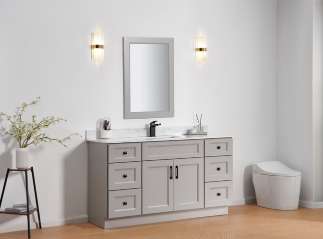 Solid Wood Vanity Double Door Multi Drawer