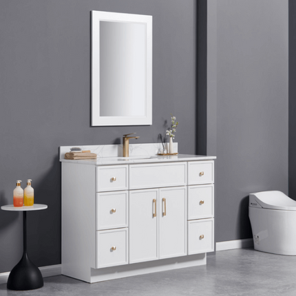 Solid Wood Vanity Double Door Multi Drawer