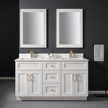 Double Sink Solid Wood Vanity