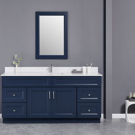 Double Doors and 4 Drawers Painted HDF Vanity