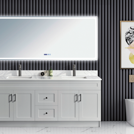 Double Sink 2 Drawers and 4 Doors Painted HDF Vanity